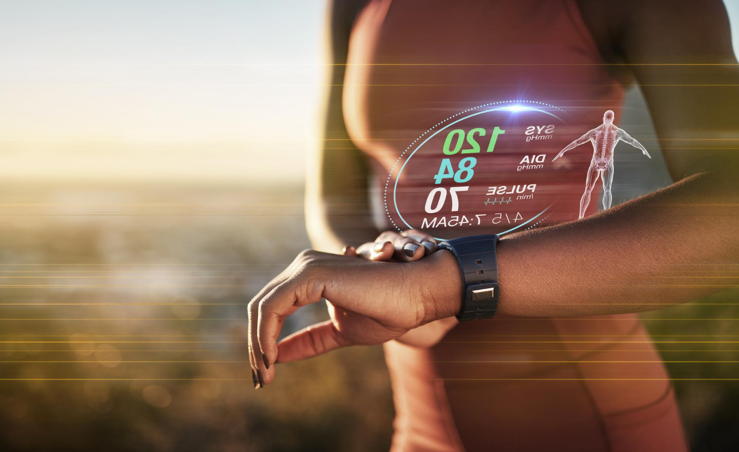 girl running in fitness watch