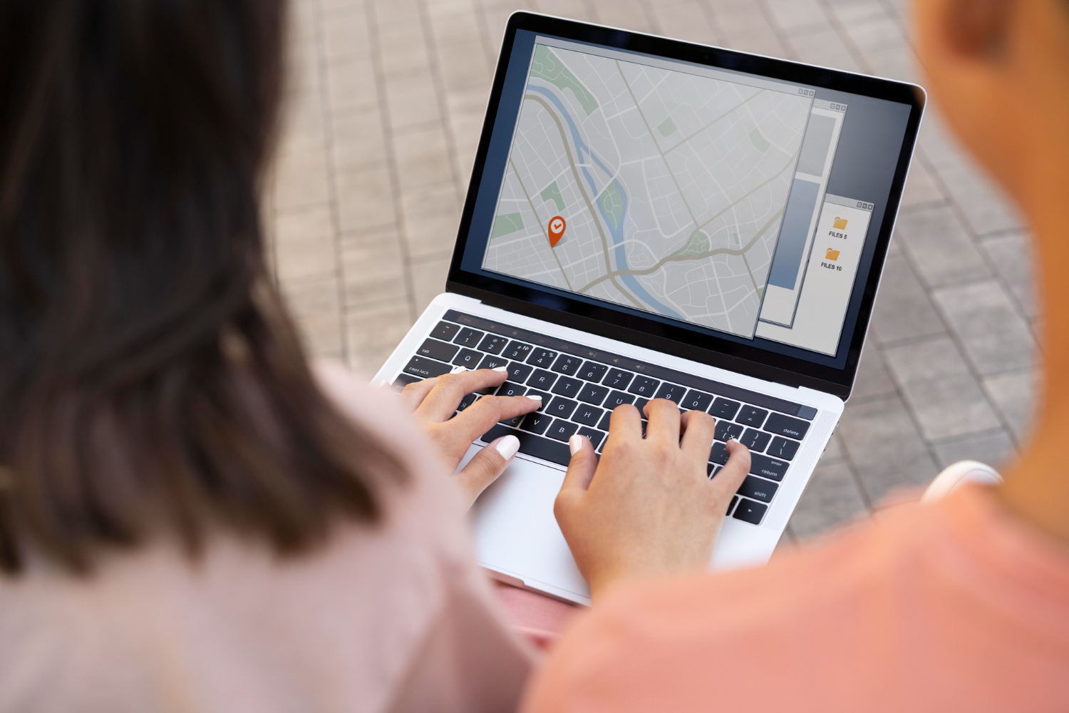 map on laptop