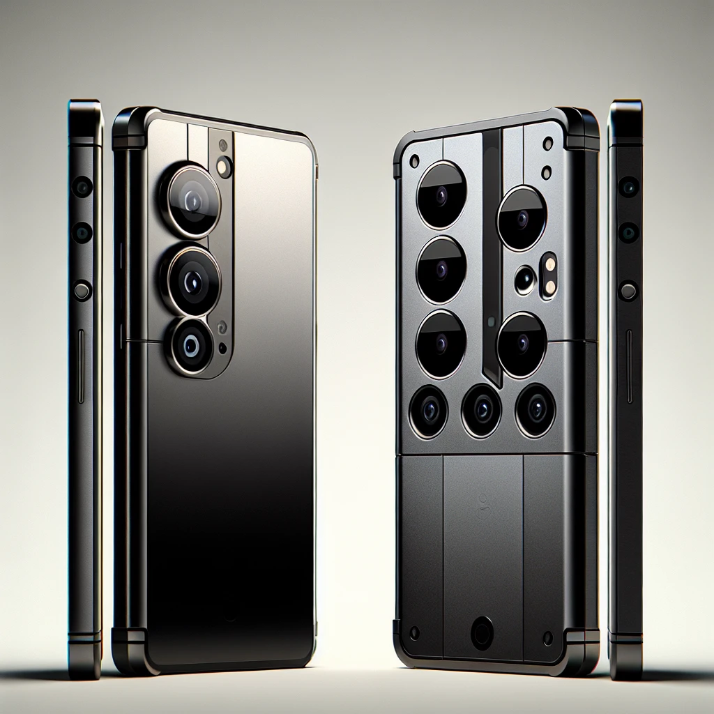 "Close-up image of the iPhone 17 Pro Max and Galaxy S25 Ultra smartphones side by side, showcasing their advanced camera features and designs in a vibrant setting for a detailed camera comparison article."