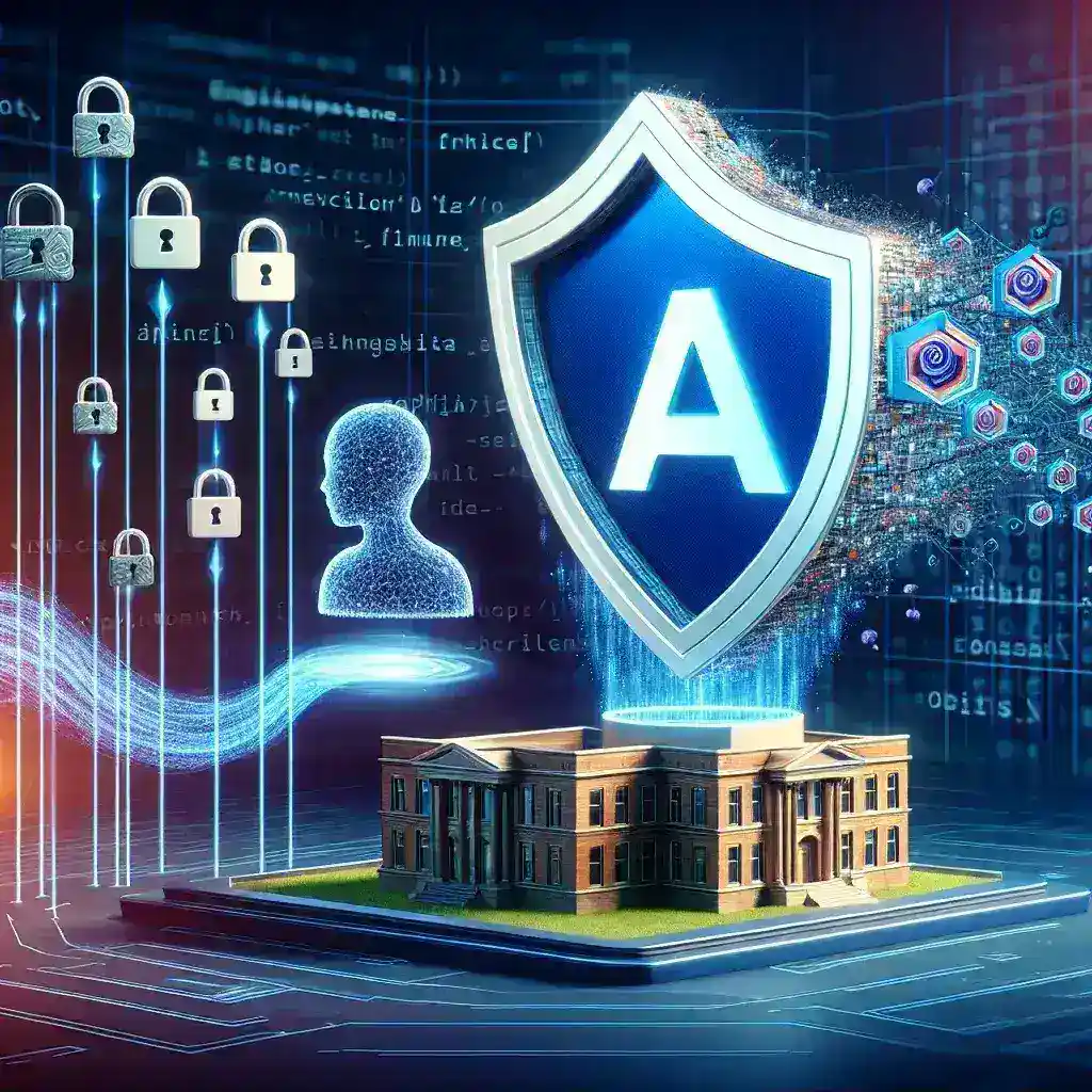 "Google Chrome logo with AI graphics illustrating phishing simulations for U.S. enterprises, showcasing enhanced cybersecurity features."